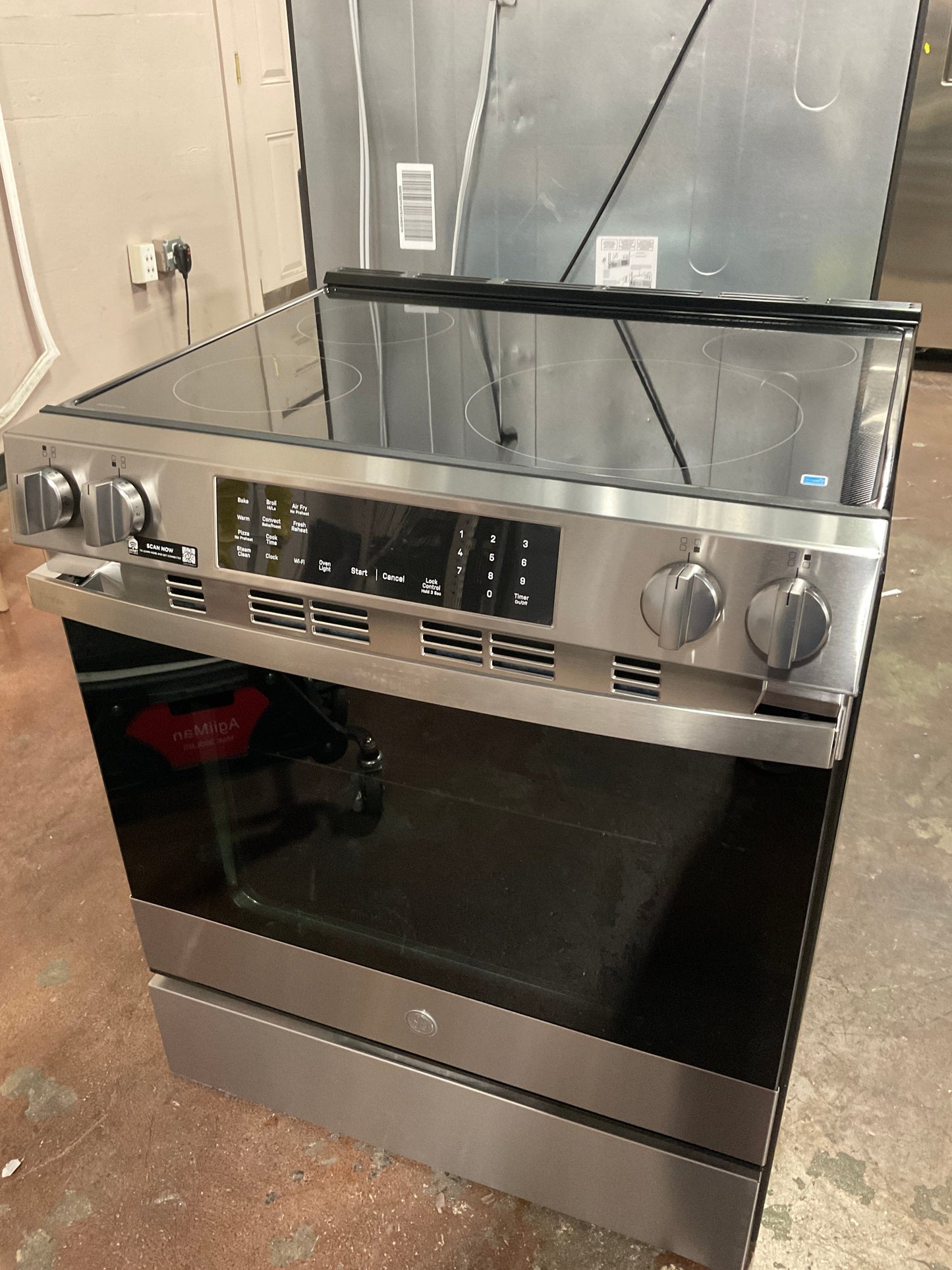 GE Profile Energy Star 30" Smart Slide-In Induction and Convection Range with No Preheat Air Fry and EasyWash Oven Tray: