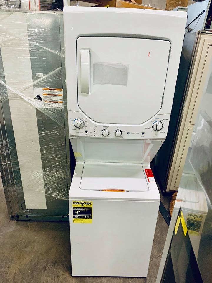 GE Stackable Washer and Dryer Set In White