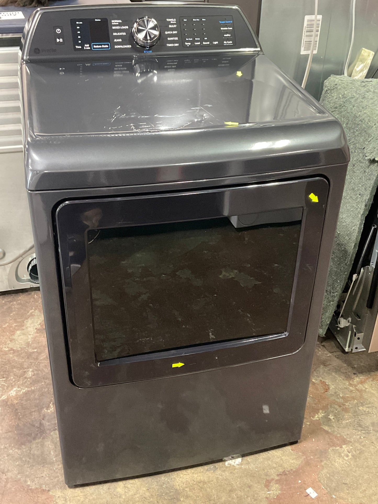 GE Profile™ ENERGY STAR® 7.4 cu. ft. Capacity Smart aluminized alloy drum Electric Dryer with Sanitize Cycle and Sensor Dry