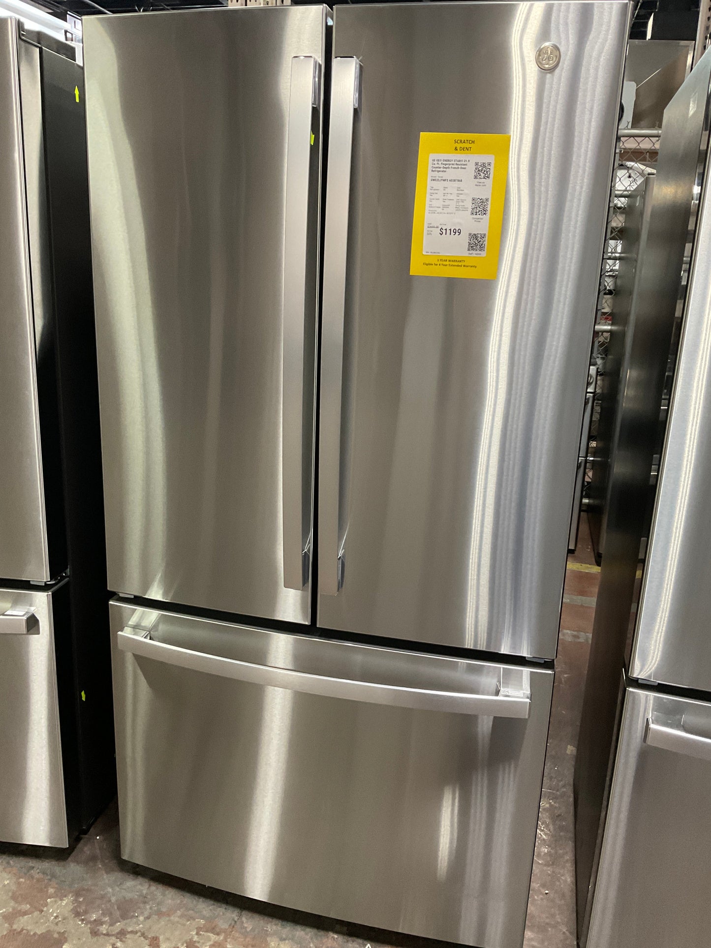 GE GE® ENERGY STAR® 21.9 Cu. Ft. Fingerprint Resistant Counter-Depth French-Door Refrigerator