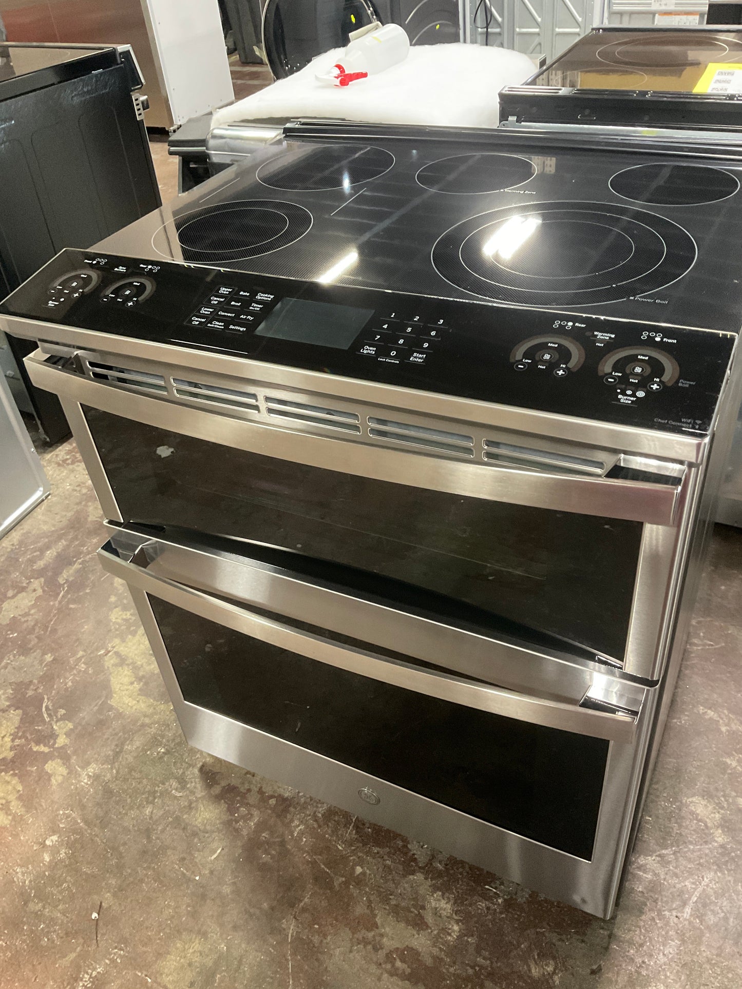 GE Profile™ 30" Smart Slide-In Electric Double Oven Convection Fingerprint Resistant Range