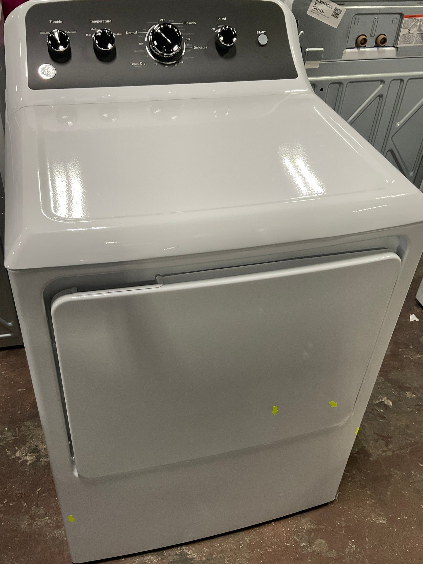 GE® 7.2 cu. ft. Capacity Gas Dryer with Up To 120 ft. Venting and Extended Tumble