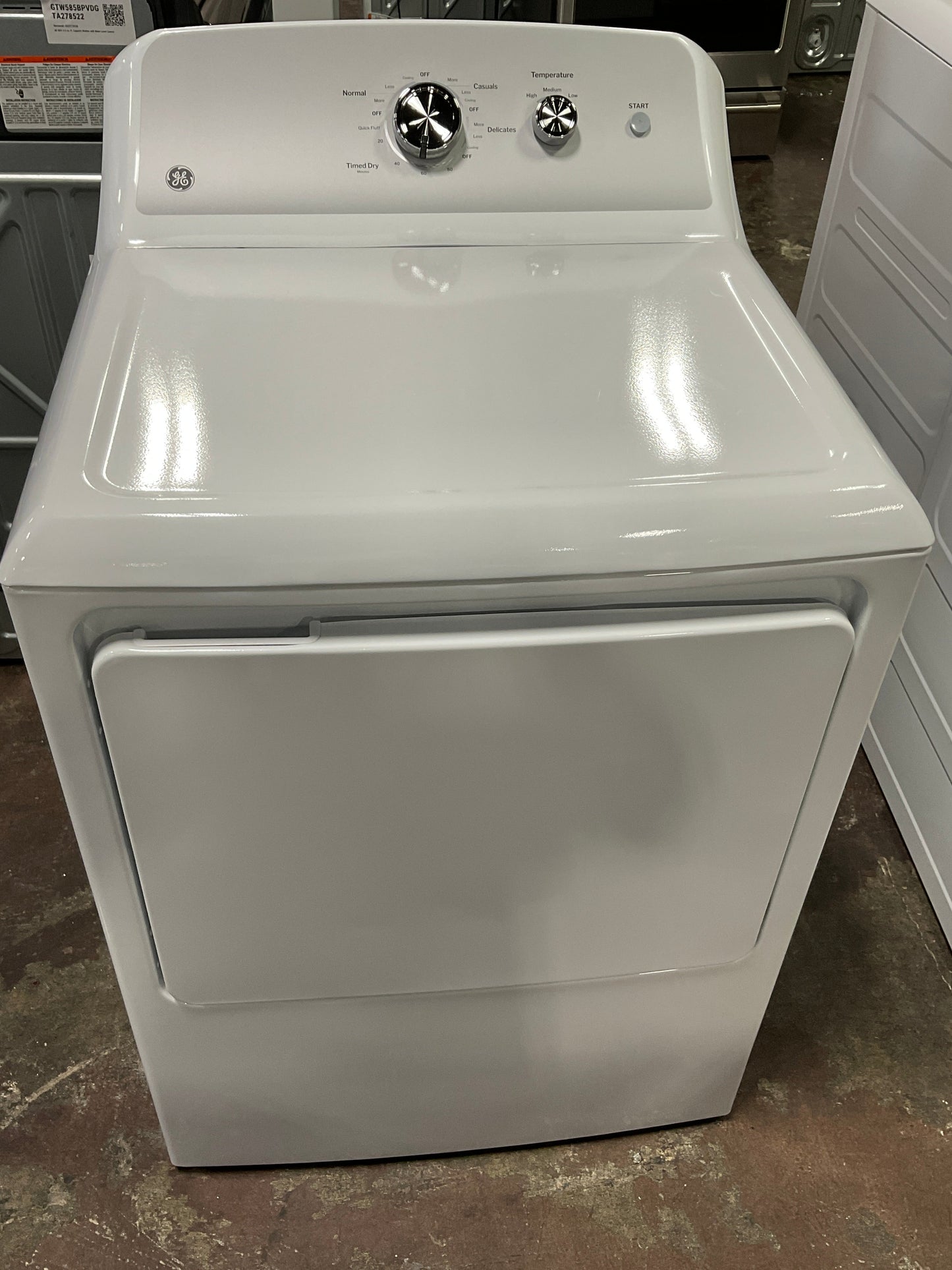 GE GE® 7.2 cu. ft. Capacity Electric Dryer with Up To 120 ft. Venting and Reversible Door