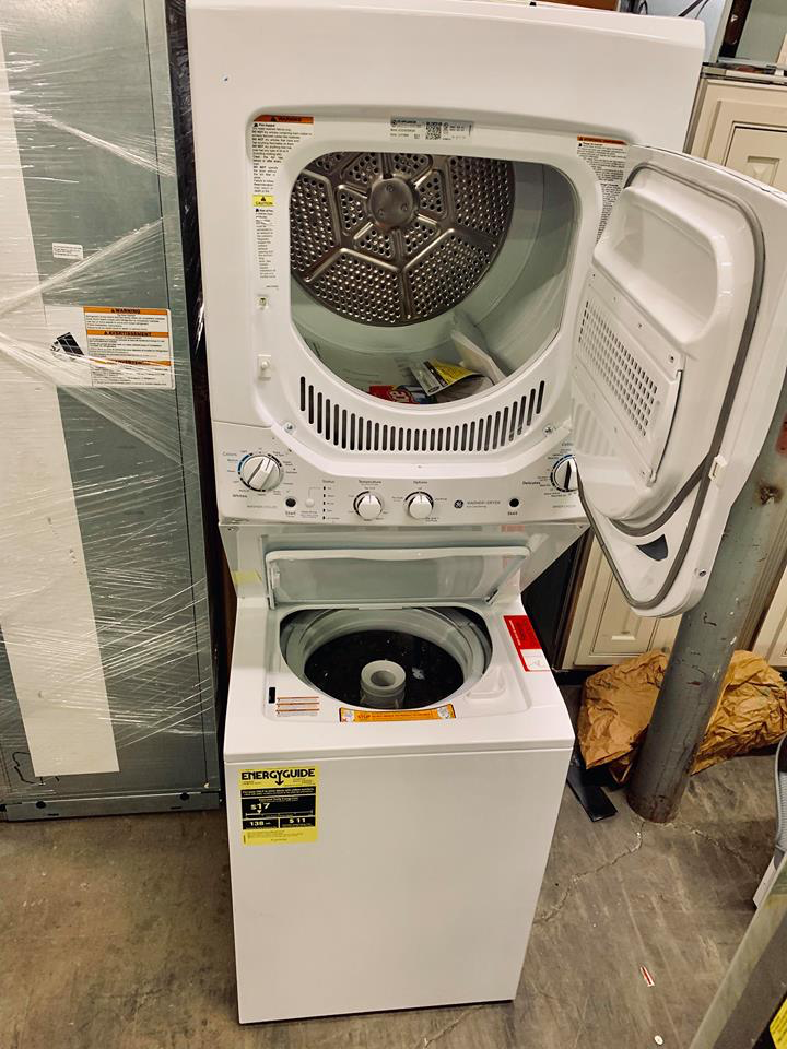 GE Stackable Washer and Dryer Set In White