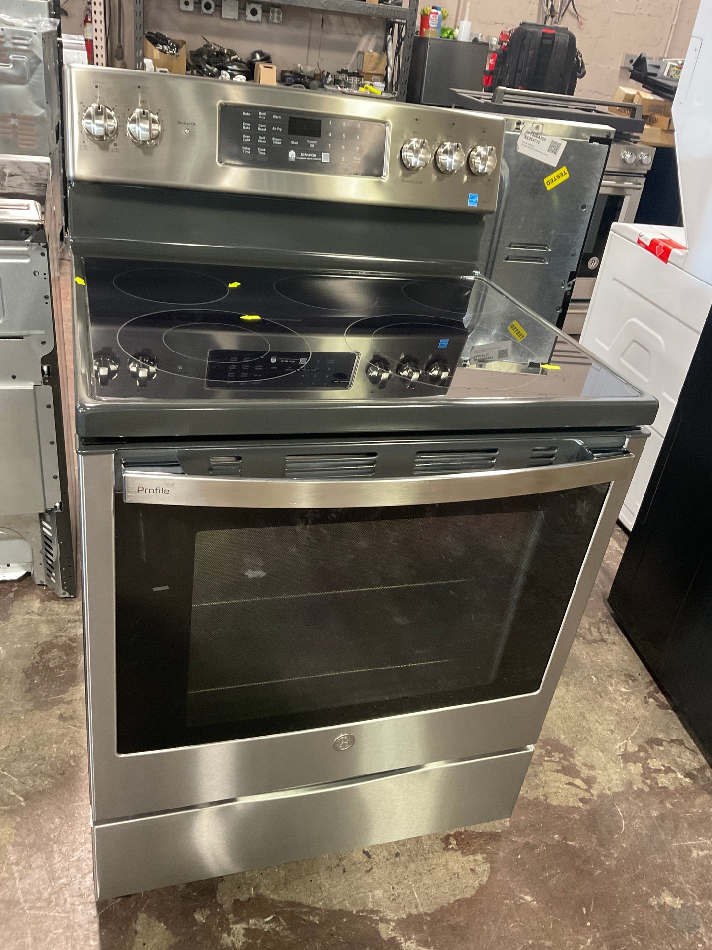 GE Profile™ ENERGY STAR® 30" Smart Free-Standing Electric Convection Fingerprint Resistant Range with No Preheat Air Fry
