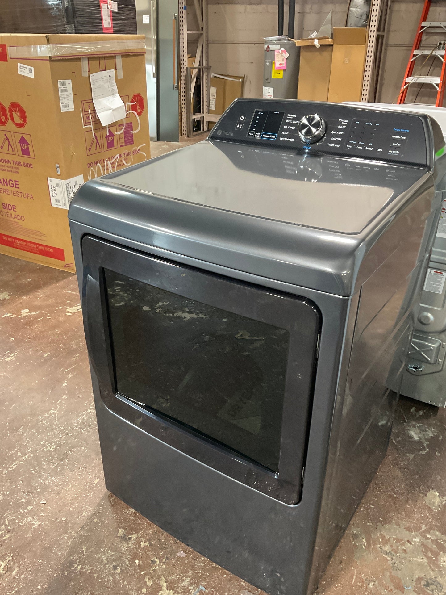 GE Profile™ ENERGY STAR® 7.4 cu. ft. Capacity Smart aluminized alloy drum Electric Dryer with Sanitize Cycle and Sensor Dry