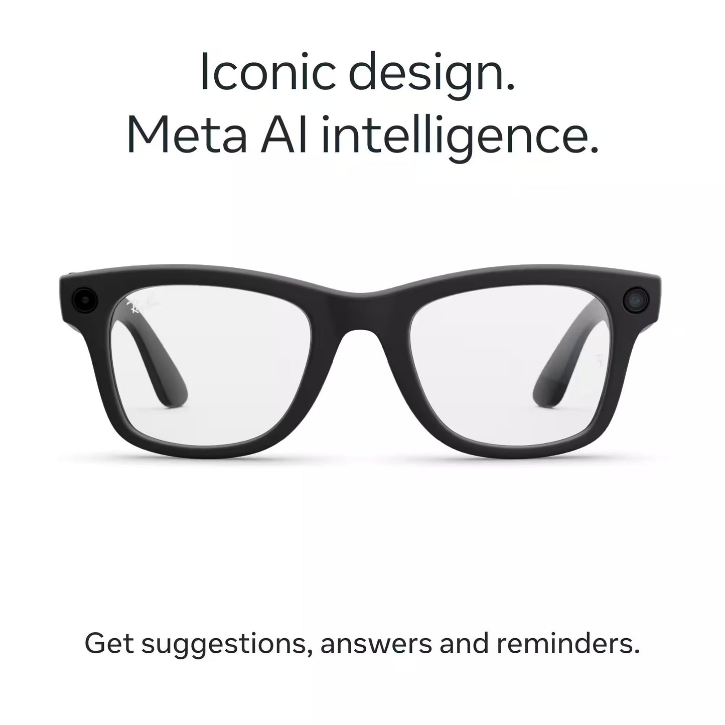 Ray-Ban Meta - Wayfarer (Gen 2) glasses with Meta AI, Audio, Photo, Video Compatibility - Clear lenses - Matte Black