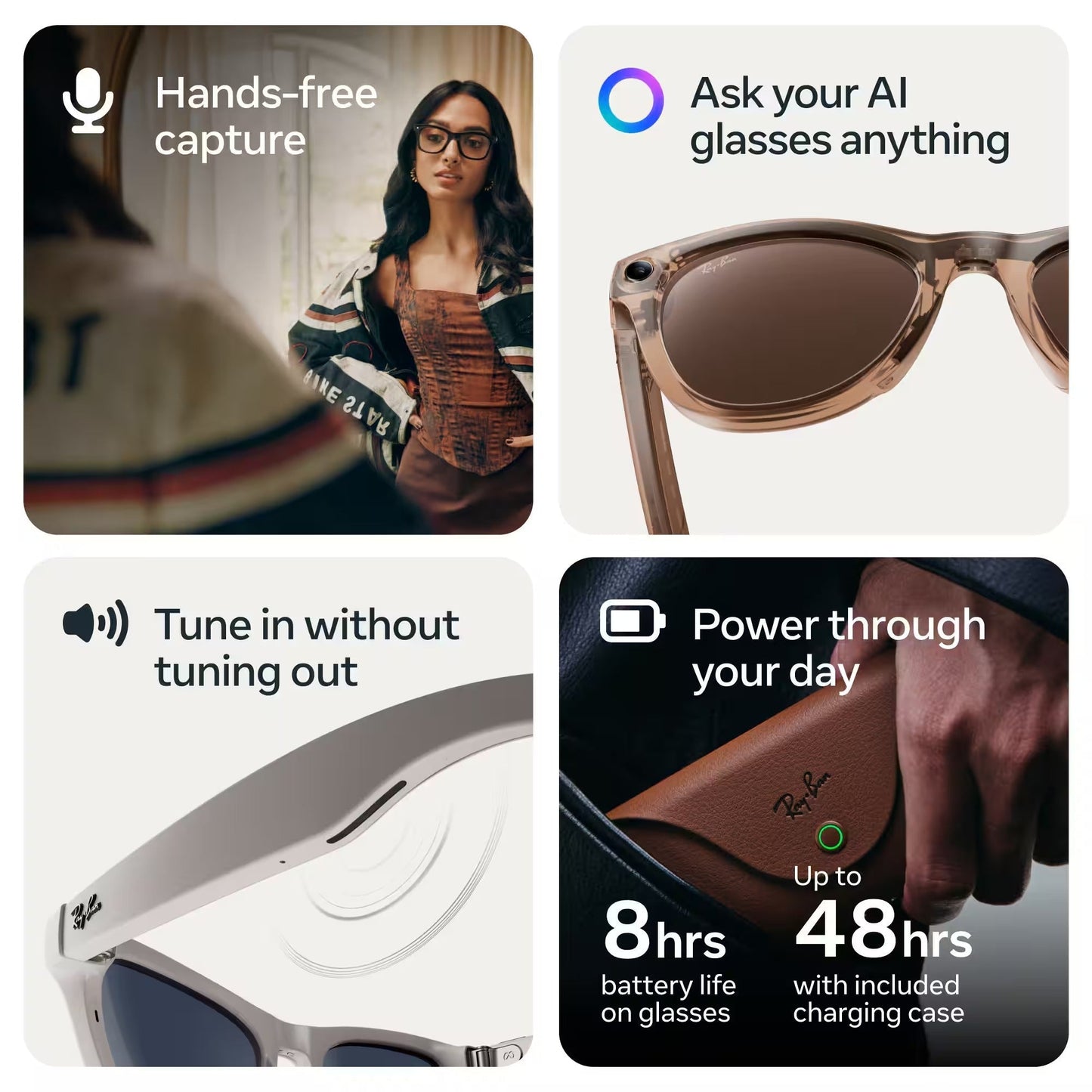 Ray-Ban Meta Wayfarer (Gen 2) Smart Glasses – Transitions Sapphire Lenses, Shiny Transparent Grey