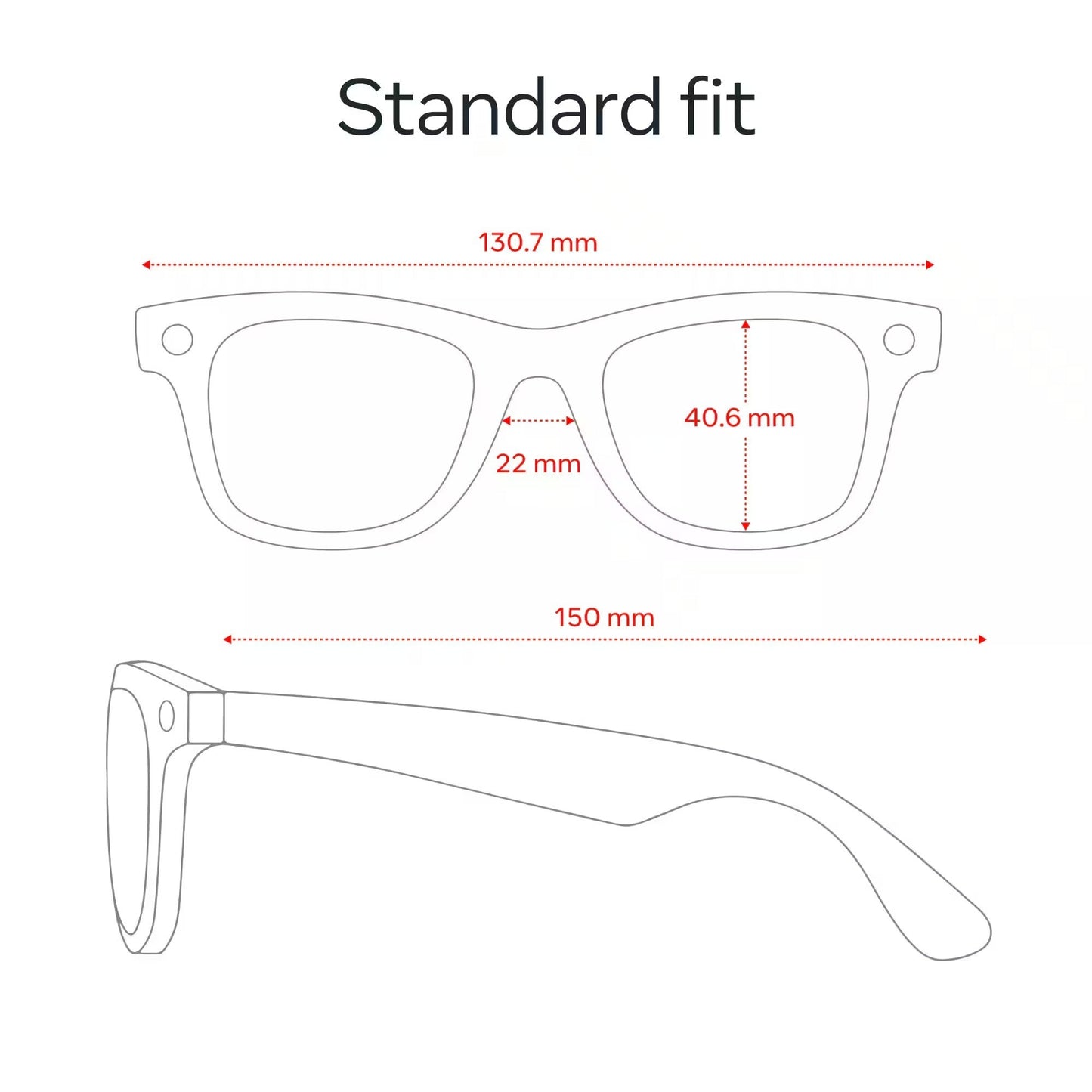 Ray-Ban Meta - Wayfarer (Gen 2) glasses with Meta AI, Audio, Photo, Video Compatibility - Clear lenses - Matte Black