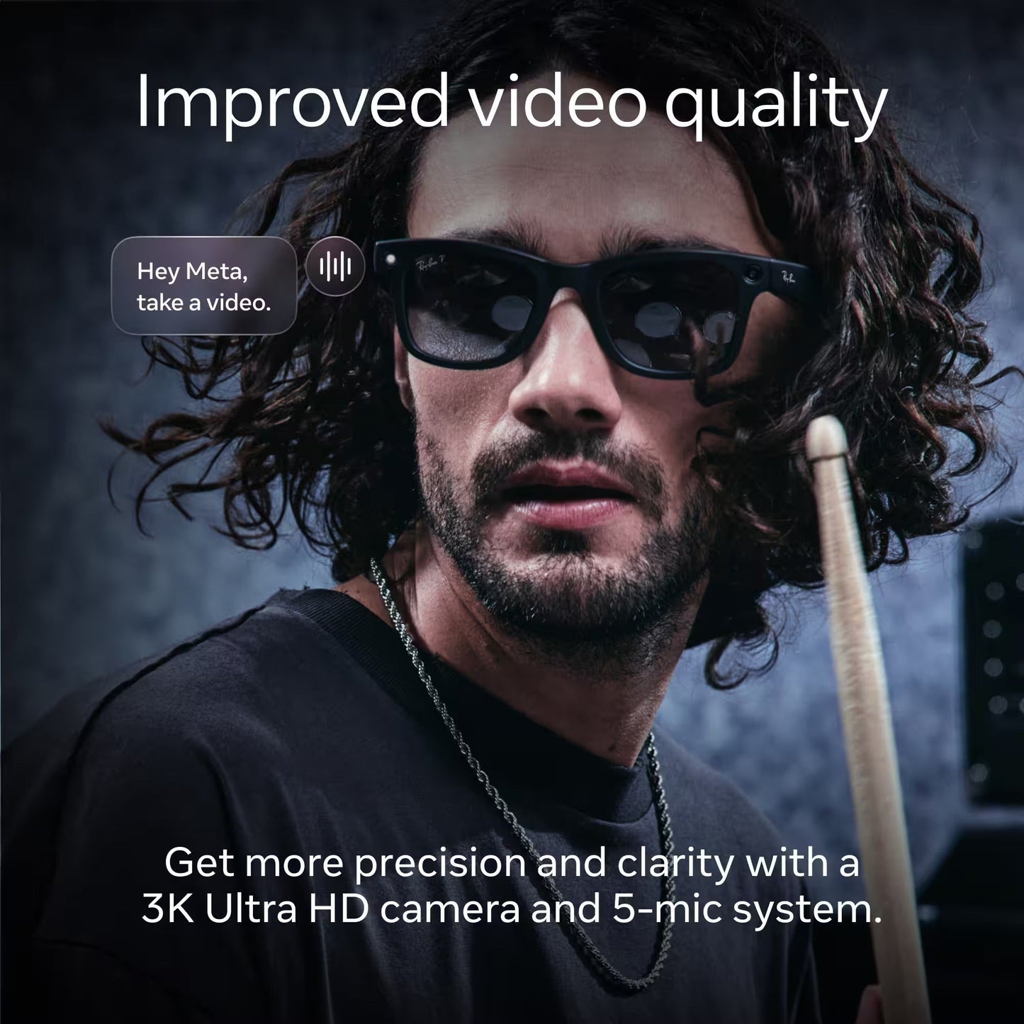 Ray-Ban Meta - Wayfarer (Gen 2) glasses with Meta AI, Audio, Photo, Video Compatibility - Clear lenses - Matte Black