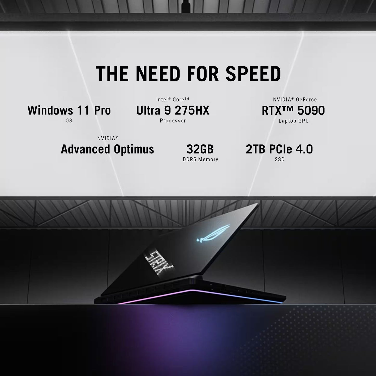 ASUS - ROG Strix SCAR 18 18" 2.5K 240Hz Gaming Laptop - Intel Core Ultra 9 HX - 32GB RAM - NVIDIA GeForce RTX 5090 - 2TB SSD - Off-Black