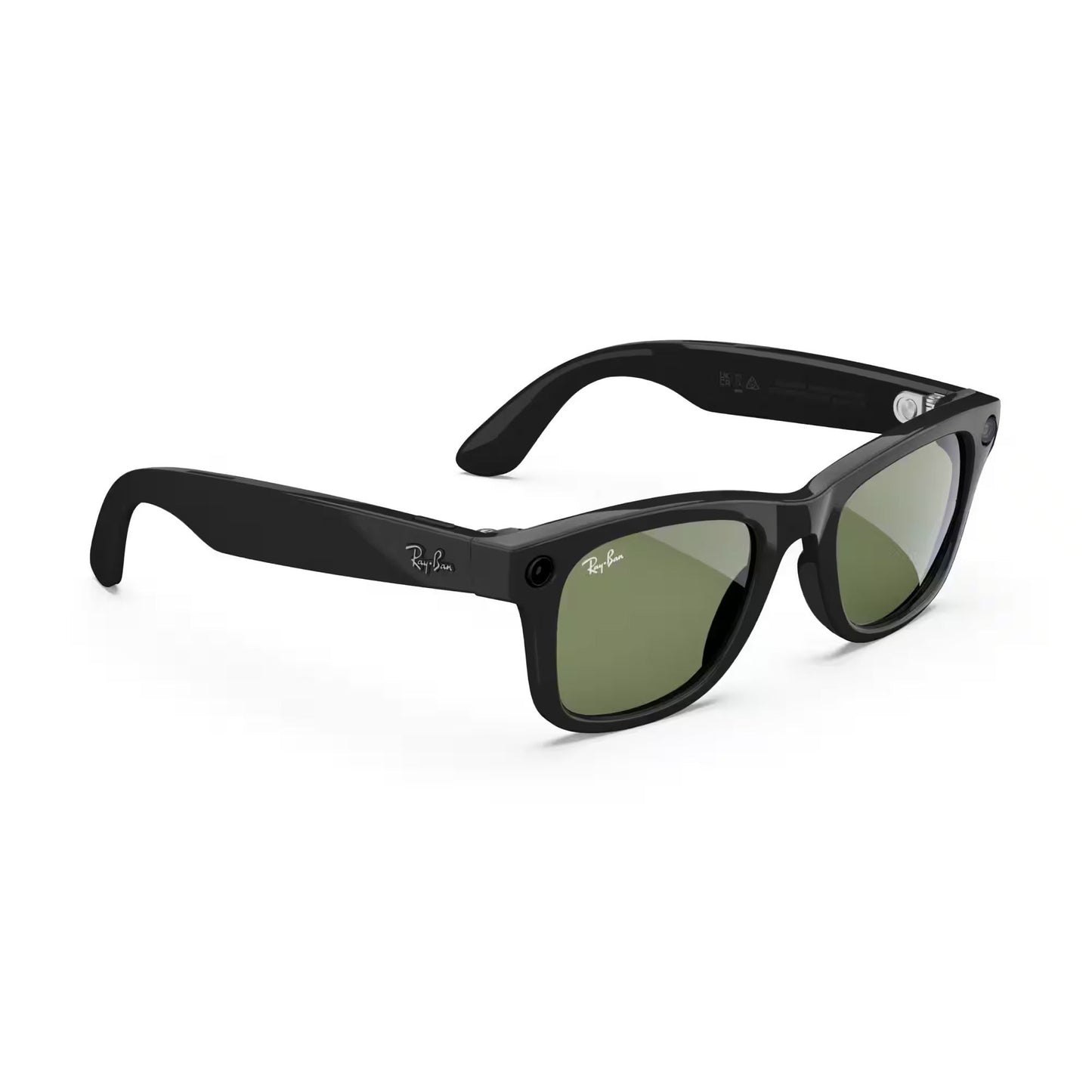 Ray-Ban Meta - Wayfarer (Gen 1) glasses with Meta AI, Audio, Photo, Video Compatibility - Green Lenses - Shiny Black