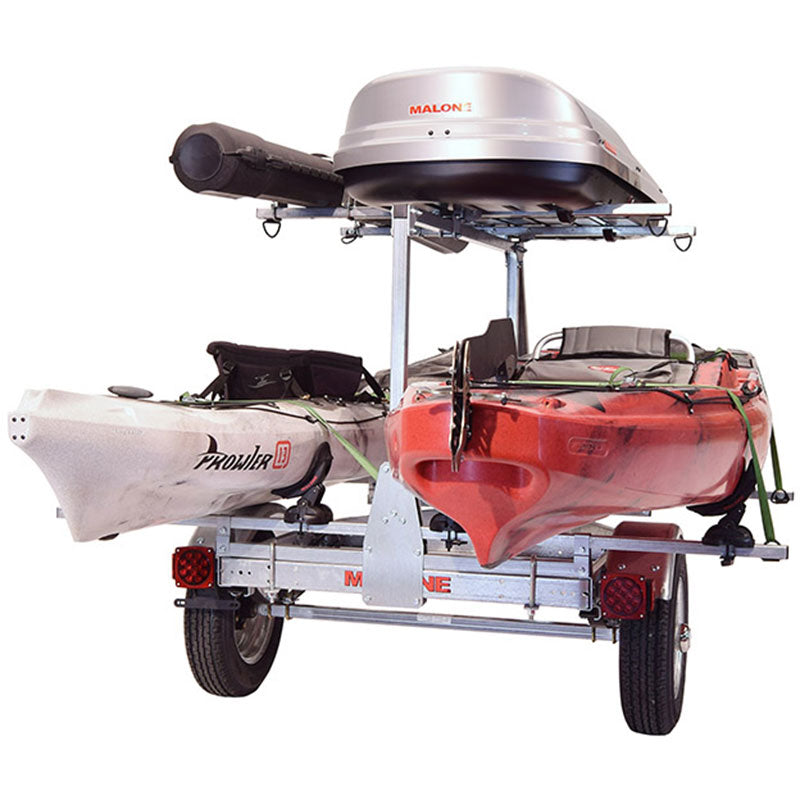 Malone MicroSport LowBed 2-Boat Saddle Up Pro Kayak Trailer Package w/ 2nd Tier - MPG464-LBTS