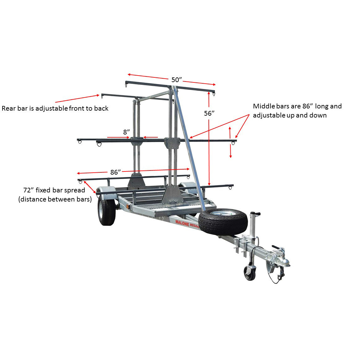 Malone MegaSport Outfitter 3 Tier Kayak Trailer - MPG550-O