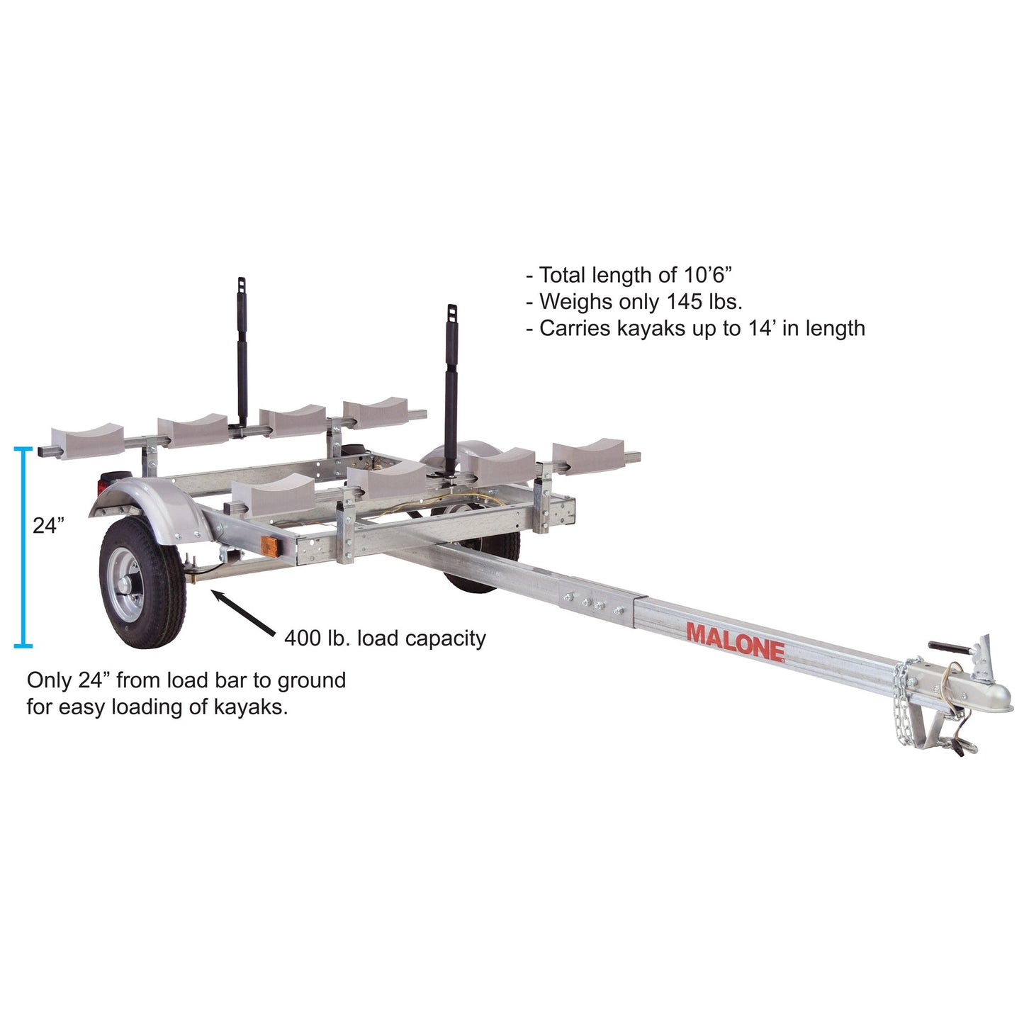 Malone EcoLight 4-Boat Stacker Kayak Trailer Package - MPG586XL