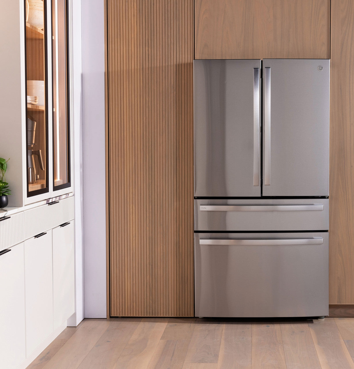 GE Profile™ ENERGY STAR® 23.3 Cu. Ft. Smart Counter-Depth Fingerprint Resistant 4-Door French-Door Refrigerator with Door In Door