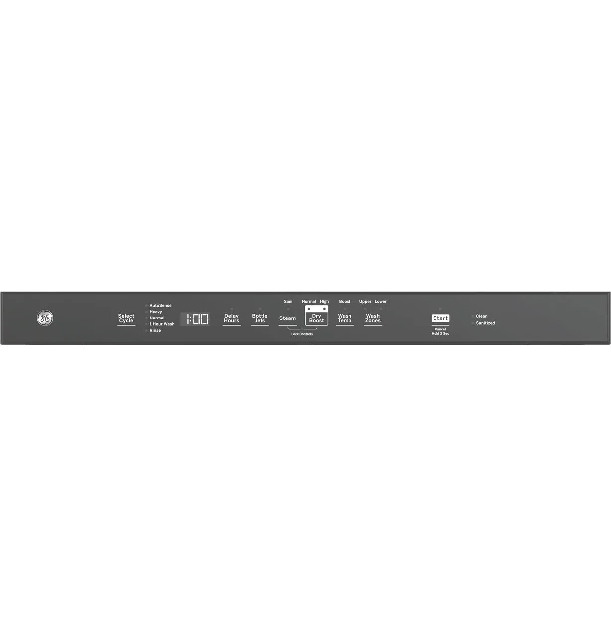 GE GE® ENERGY STAR® Top Control with Stainless Steel Interior Dishwasher with Sanitize Cycle