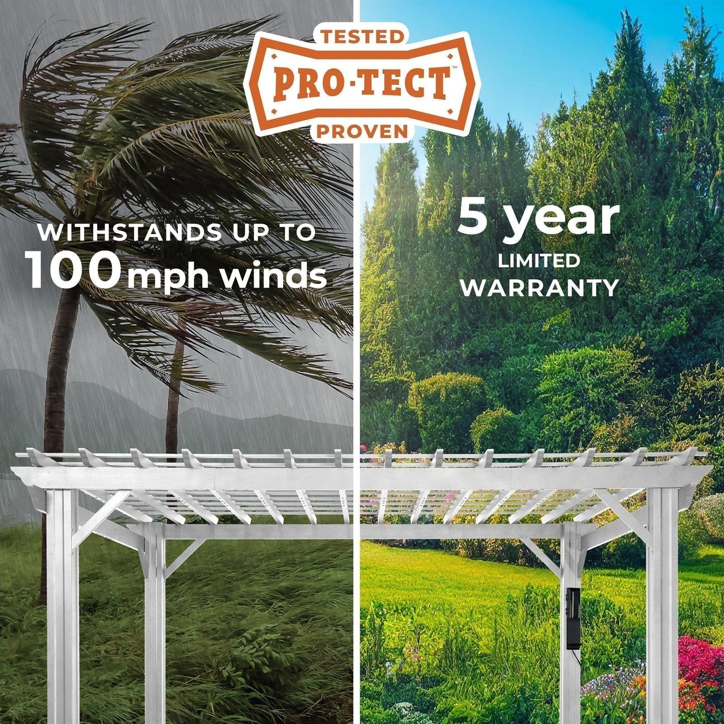 16x12 Hawthorne Traditional Steel Pergola With Sail Shade Soft Canopy