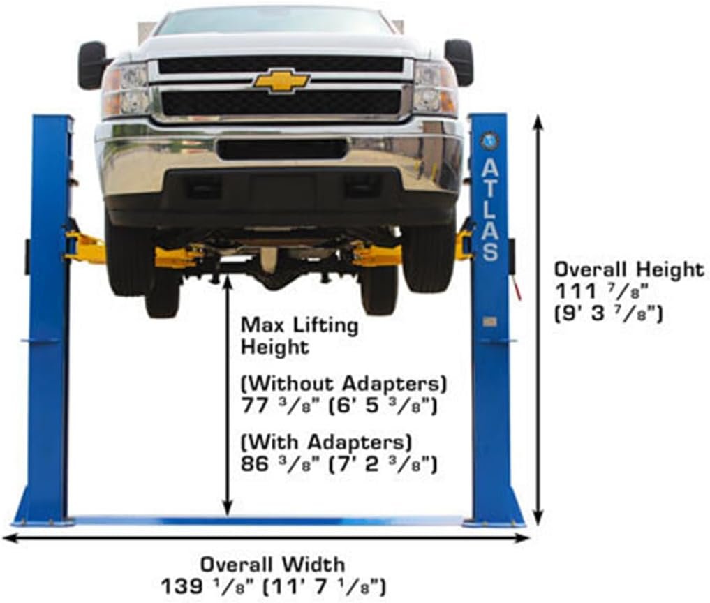  Atlas Automotive Equipment Atlas Equipment BP10000X Commercial Grade Baseplate 10 000 Lb. Capacity 2-Post Lift