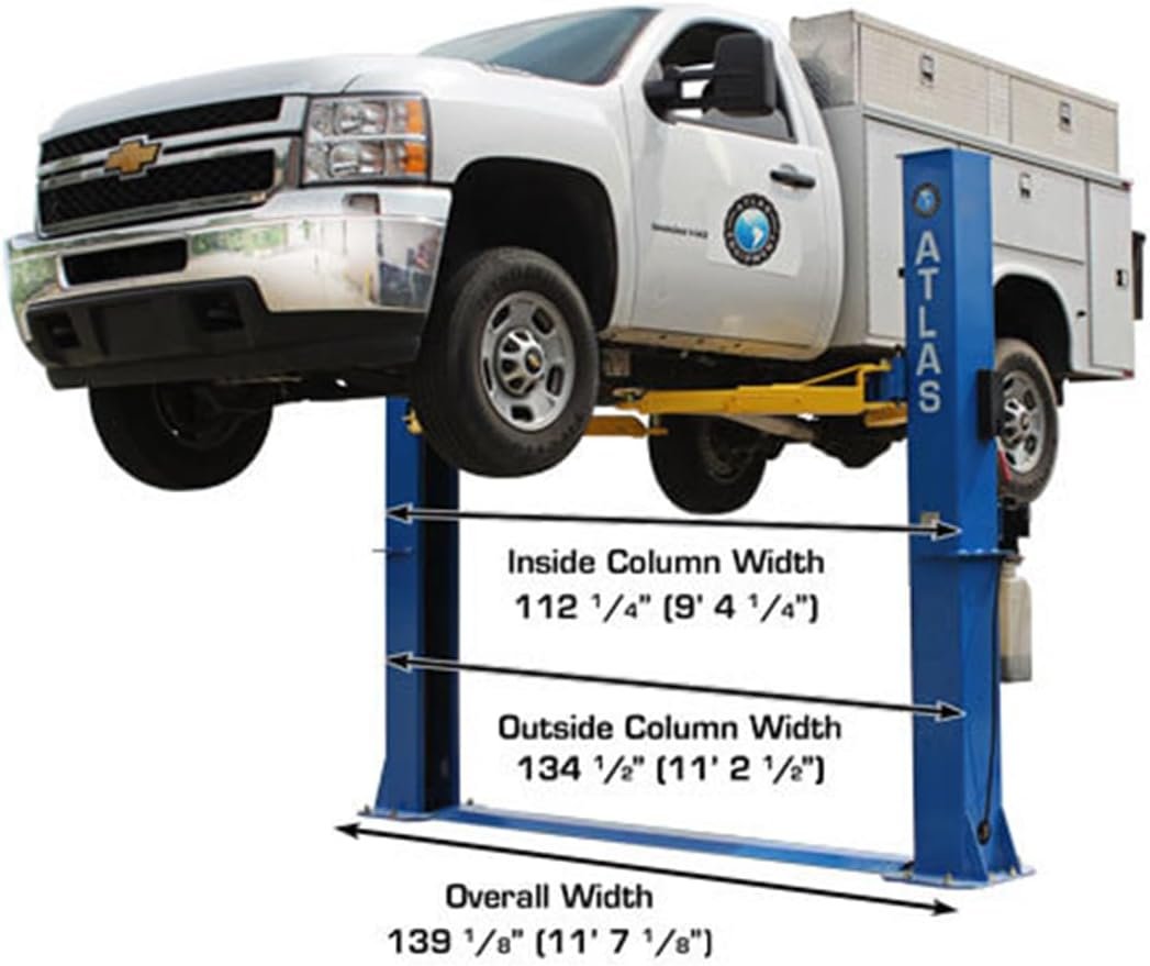  Atlas Automotive Equipment Atlas Equipment BP10000X Commercial Grade Baseplate 10 000 Lb. Capacity 2-Post Lift