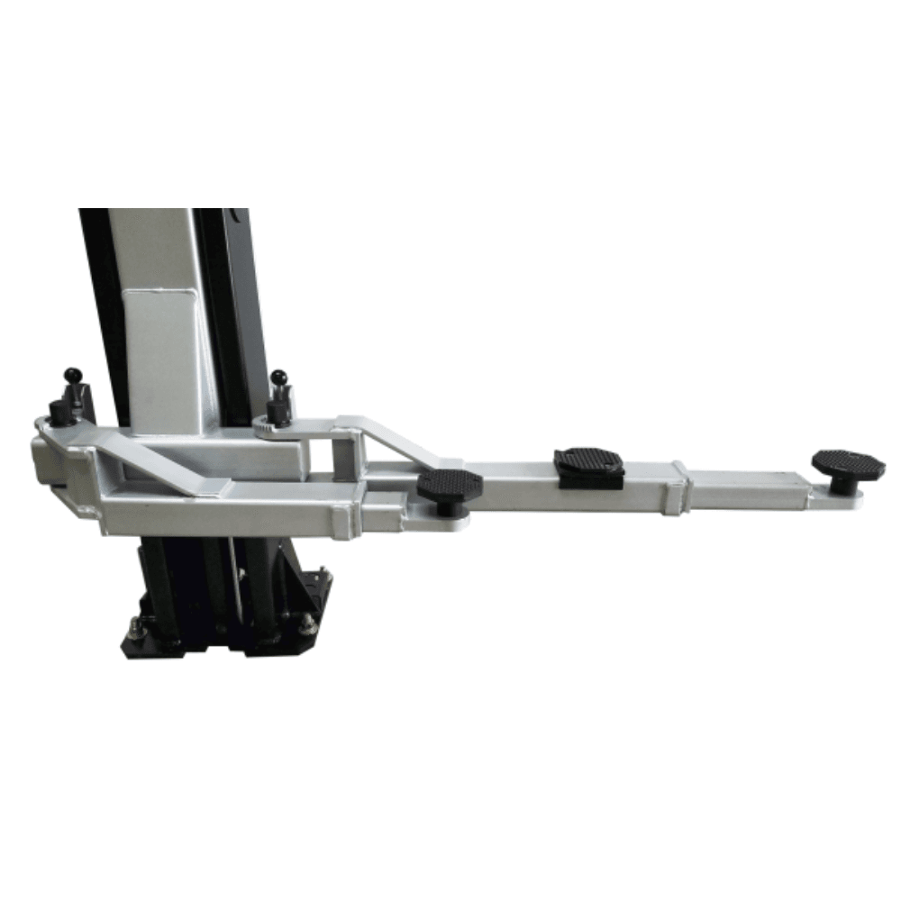 Asymmetric 2 Post Car Lift Clear Floor 9,000 lbs. Capacity Heavy Duty in Black