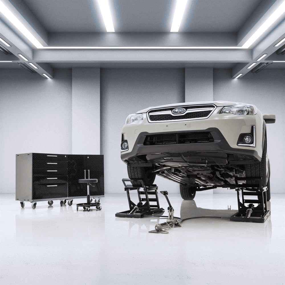 Black Widow Hydraulic Underbody Access Car Lift with Ramp – 3,000 LB. Capacity per Pair
