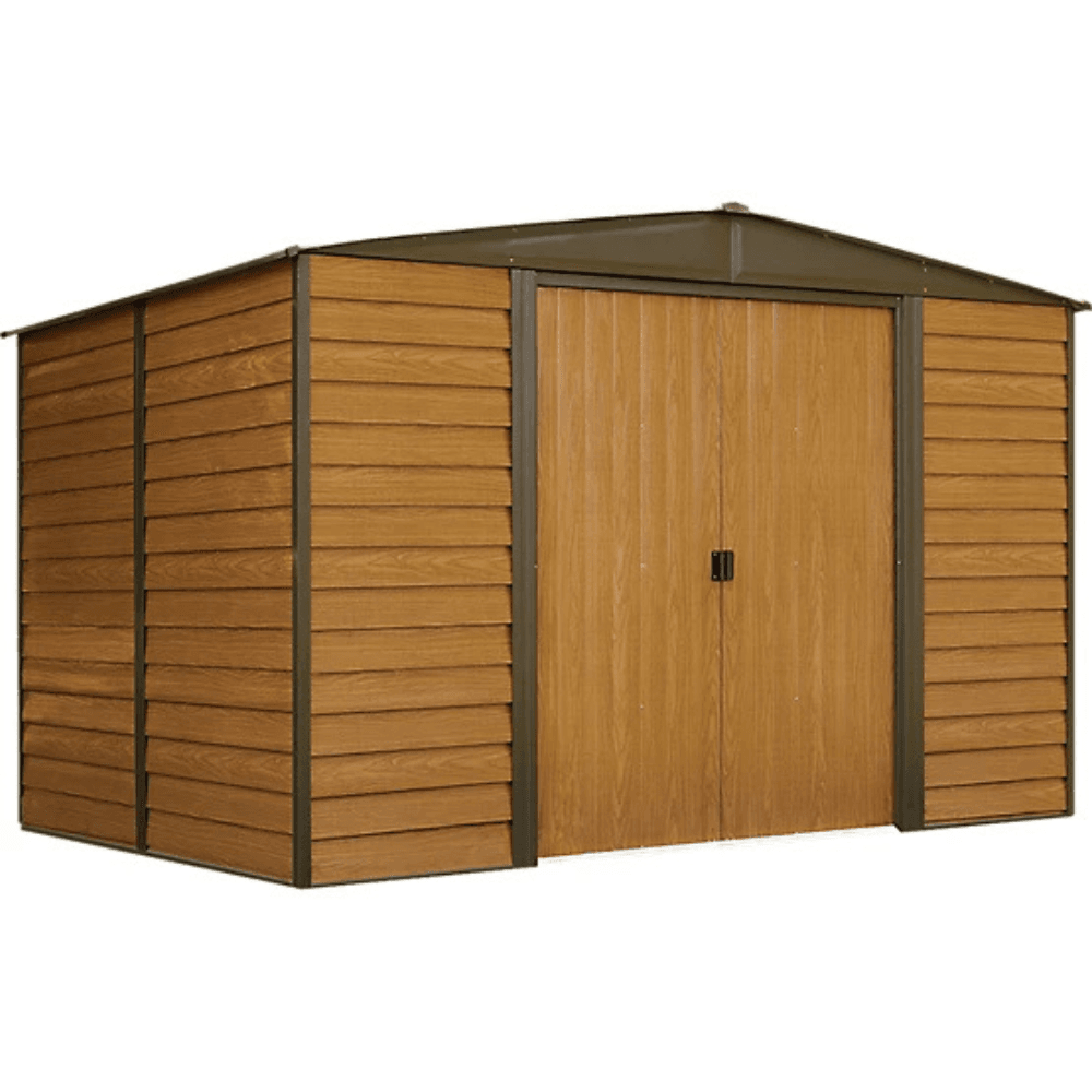 Arrow 10 ft. x 8 ft. Woodridge Shed – Durable Metal Storage with Woodgrain Finish