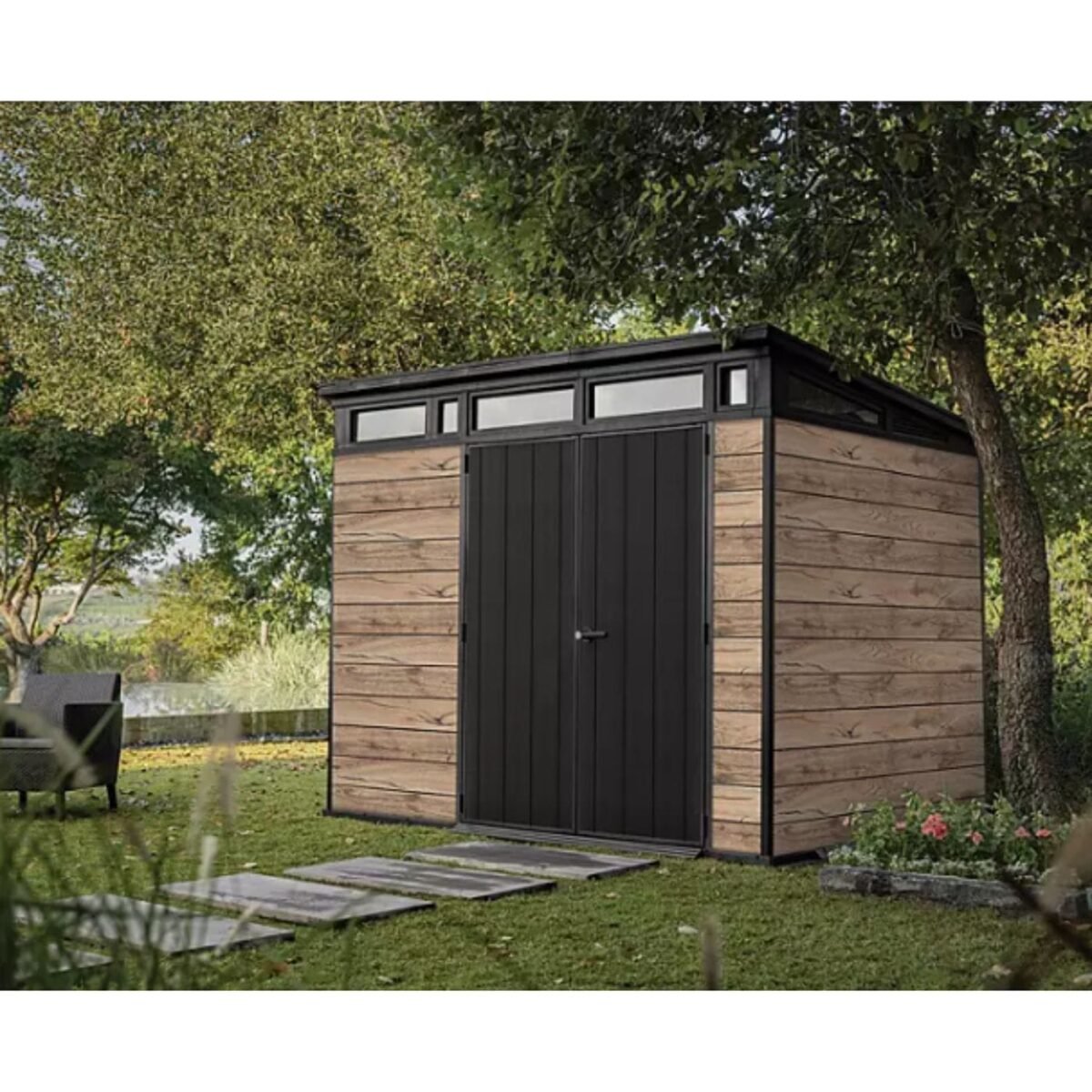 Keter Signature Pine/Graphite DecoCoat Shed 9×7