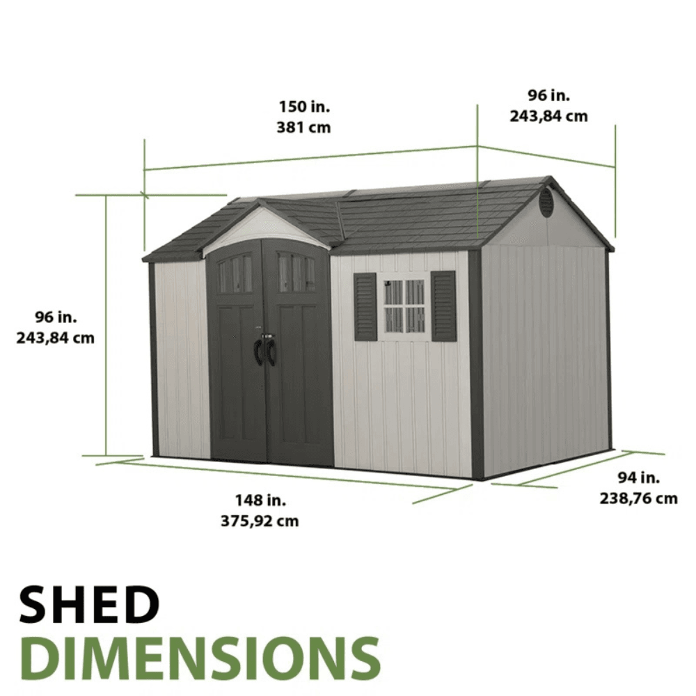 (Plastic) Outdoor Storage Shed with Steel-Reinforced Construction