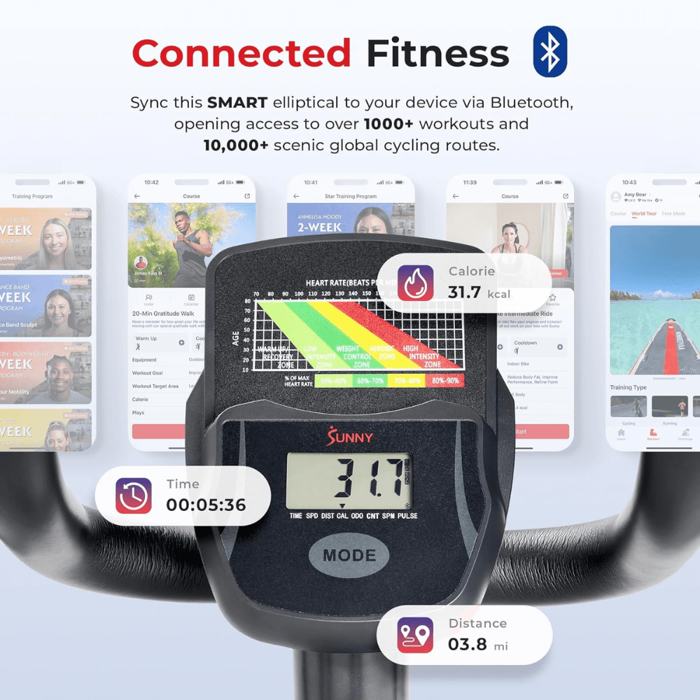 Sunny Health and Fitness Programmable Magnetic Elliptical