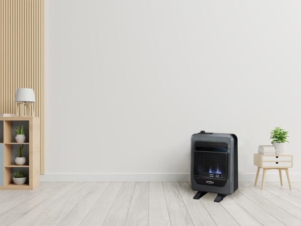 Bluegrass Living Natural Gas Vent Free Blue Flame Gas Space Heater With Base Feet – 10,000 BTU, T-Stat Control – Model# B10TNB-B