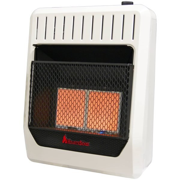 HearthSense Reconditioned Dual Fuel Ventless Infrared Plaque Heater with Base and Blower – 20,000 BTU, T-Stat Control – Model# IR16T-BB-R