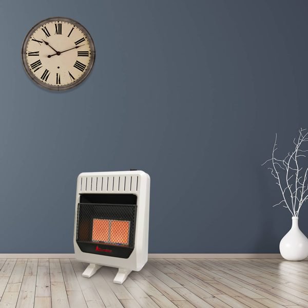 HearthSense Reconditioned Dual Fuel Ventless Infrared Plaque Heater with Base and Blower – 20,000 BTU, T-Stat Control – Model# IR16T-BB-R