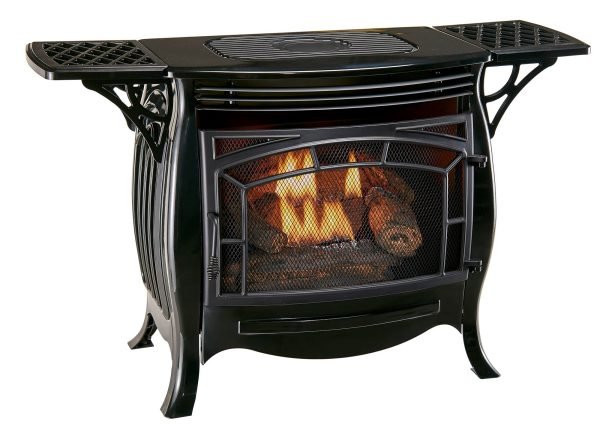 Duluth Forge Dual Fuel Ventless Gas Stove – 26,000 BTU, Remote Control, Gloss Black Finish – Model# FDSR25-GF