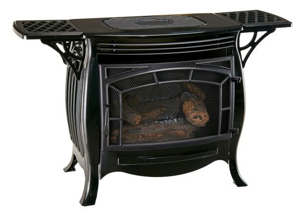 Duluth Forge Dual Fuel Ventless Gas Stove – 26,000 BTU, Remote Control, Gloss Black Finish – Model# FDSR25-GF