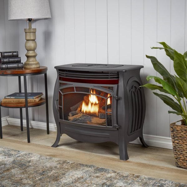Duluth Forge Dual Fuel Ventless Gas Stove – 26,000 BTU, Remote Control, Matte Black Finish – Model# FDSR25
