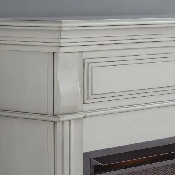 Duluth Forge Full Size Electric Fireplace – Remote Control, Antique White Finish – Model# EL1350-2-AW