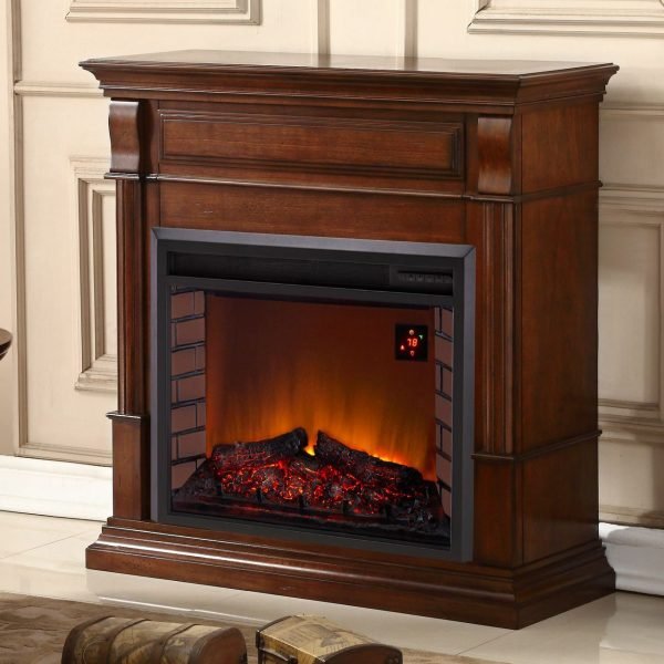 Duluth Forge Full Size Electric Fireplace – Remote Control, Apple Spice Finish – Model# EL1350-4-AS