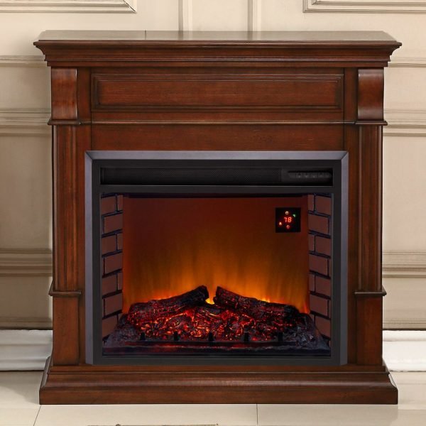 Duluth Forge Full Size Electric Fireplace – Remote Control, Apple Spice Finish – Model# EL1350-4-AS