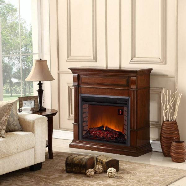 Duluth Forge Full Size Electric Fireplace – Remote Control, Apple Spice Finish – Model# EL1350-4-AS