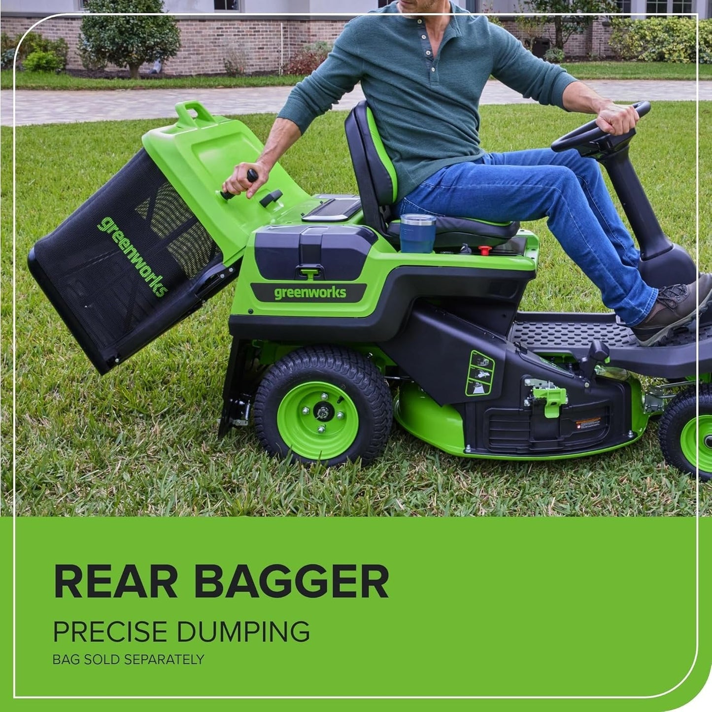 Greenworks 60V 30” CrossoverT Riding Lawn Tractor with 8.0 Ah