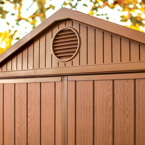 Keter 6’x8′ Darwin Heavy Duty Plastic Garden Shed –  Brown - Image 6
