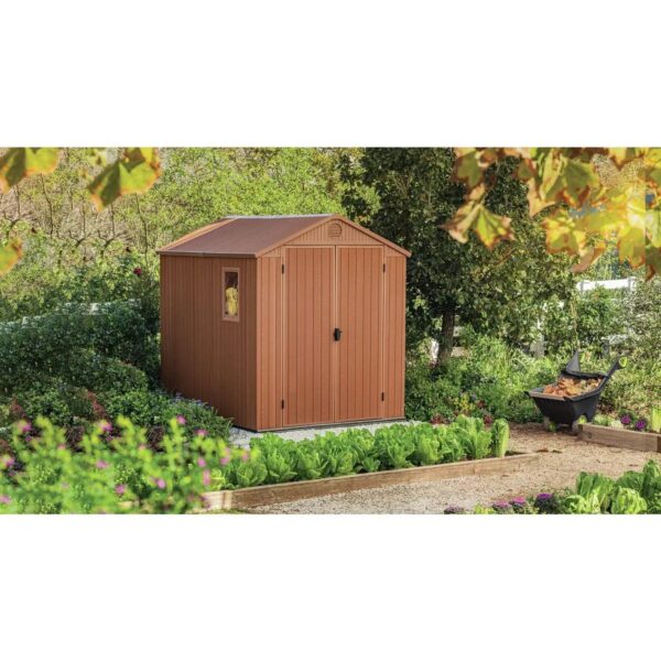 Keter 6’x8′ Darwin Heavy Duty Plastic Garden Shed –  Brown - Image 2