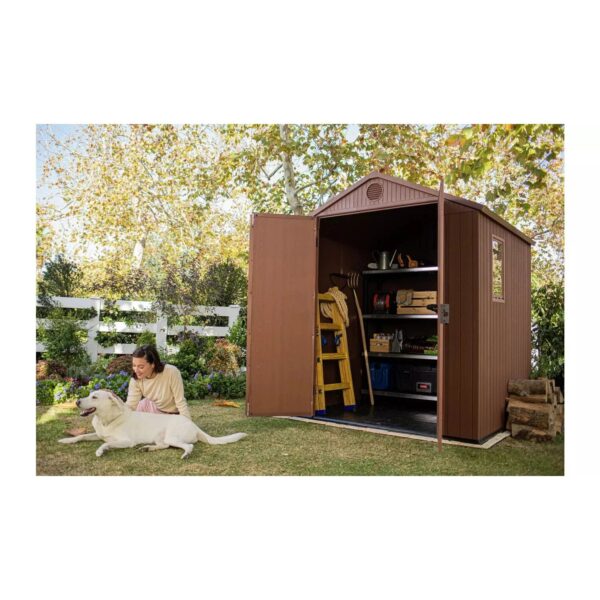 Keter 6’x6′ Darwin Heavy Duty Plastic Garden Shed –  Brown - Image 2