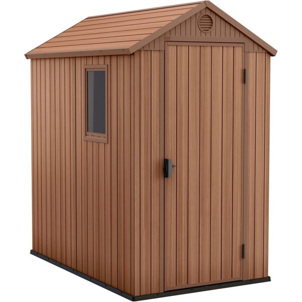 Keter Darwin 6x4 ft Plastic Shed with floor –  Brown - Image 10