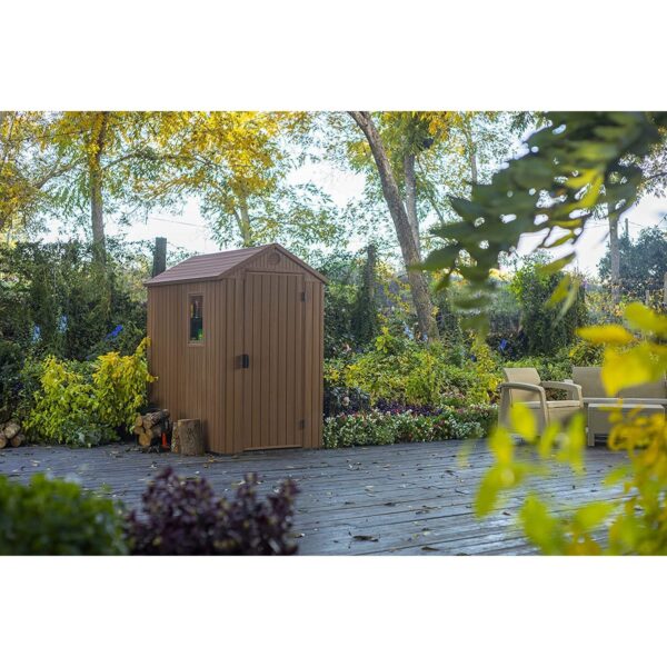 Keter Darwin 6x4 ft Plastic Shed with floor –  Brown - Image 3