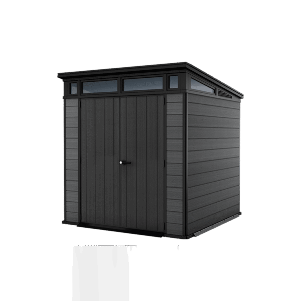 Keter 7’x 7′ Cortina Heavy Duty Plastic Pent Shed – Dark Grey