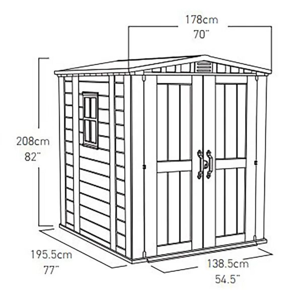 Keter 6’x6′ Factor Heavy Duty Plastic Garden Shed – Beige - Image 9