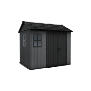 Keter 9’x7.5′ Newton Plus Side Entry Plastic Shed – Dark Grey