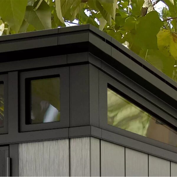 Keter 7’x 7′ Artisan Heavy Duty Plastic Pent Shed – Grey - Image 9